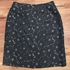 LOFT Navy Silk/Cotton Blend Pencil Skirt, Size 8